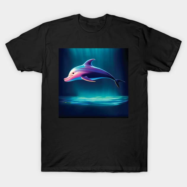 Beautiful Smiling Pink Dolphin T-Shirt by Geminiartstudio